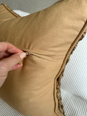 Braided Jute Woven Pillow Cover — back and side profile detail