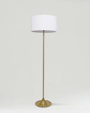Tulip Base Brass-Tone Floor Lamp