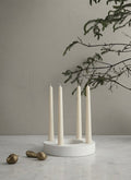 Matte White Handmade Ceramic Taper Candle Holder, 4-Taper