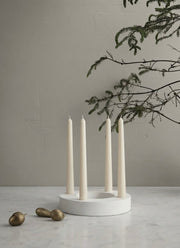 Matte White Handmade Ceramic Taper Candle Holder, 4-Taper