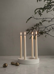 Matte White Handmade Ceramic Taper Candle Holder, 4-Taper