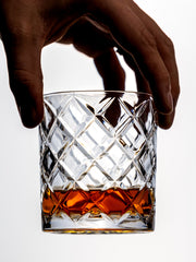 Diamond-Cut Weighted Rocks Glass