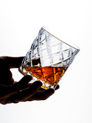 Diamond-Cut Weighted Rocks Glass