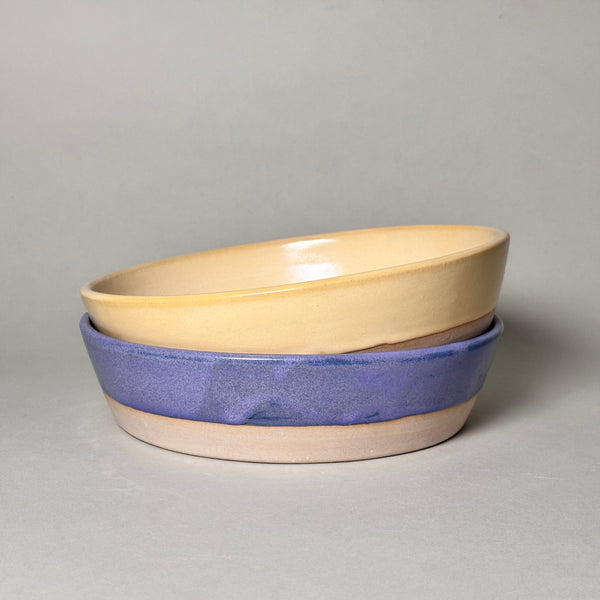 Wide Glazed Ceramic Share Bowl