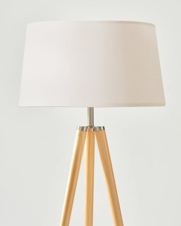Linen Shade Tripod Floor Lamp — alternate color temperature setting