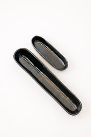 Glossy Black Ceramic Olive Bowl Set