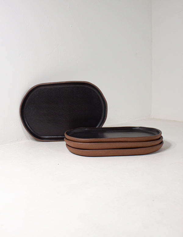 Glazed Ceramic Oval Serving Platter