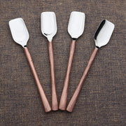 Wood-Handle Steel Cheese Scoop Set in a styled home setting