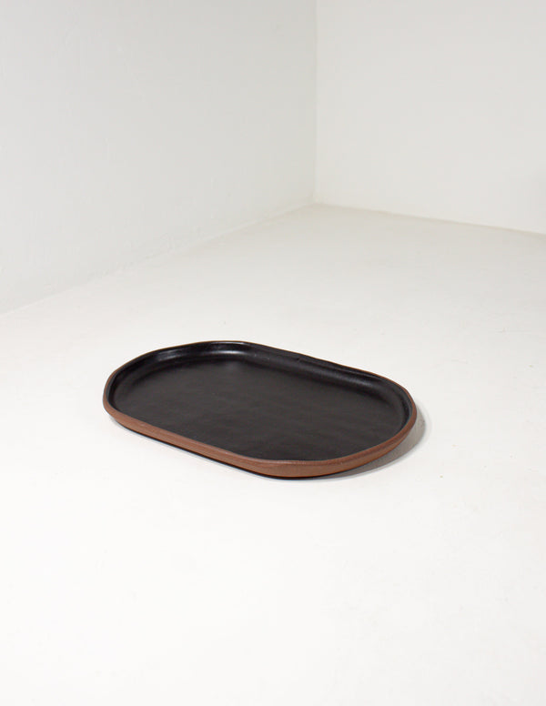 Glazed Ceramic Oval Serving Platter