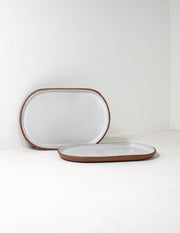 Glazed Ceramic Oval Serving Platter