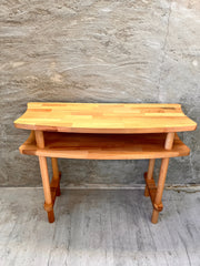 Solid Wood Console Table and Mirror Set
