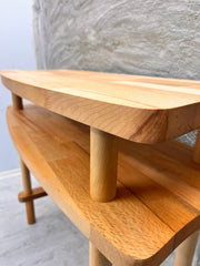 Solid Wood Console Table and Mirror Set