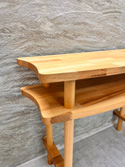 Solid Wood Console Table and Mirror Set