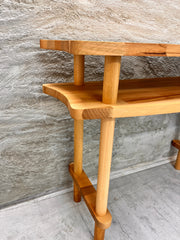 Solid Wood Console Table and Mirror Set