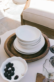 Matte White Ceramic Dinner Plate Set