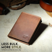 Buffalo Leather Men's Wallet, Vertical
