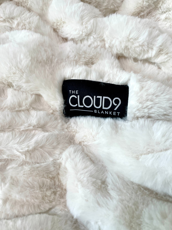 Close-up of faux fur texture and weave detail — Ribbed Faux Fur Ivory Blanket