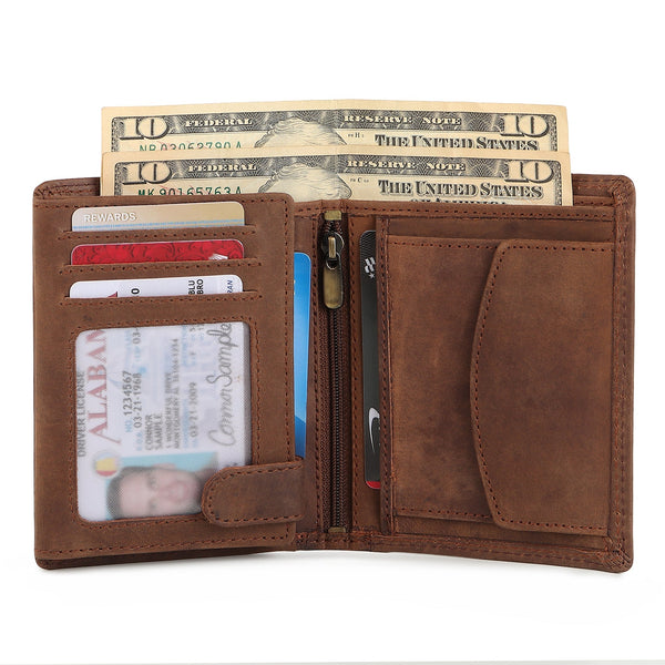 Buffalo Leather Men's Wallet, Vertical