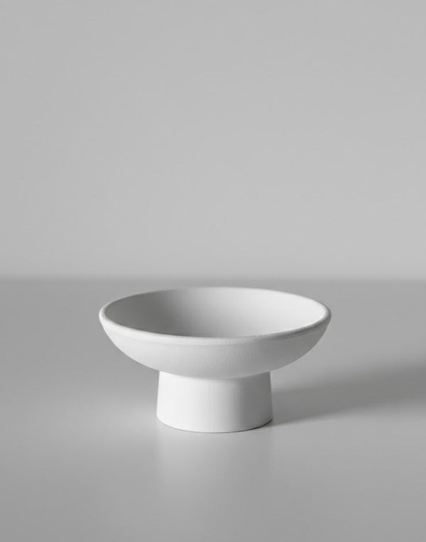 Matte White Footed Decorative Bowl