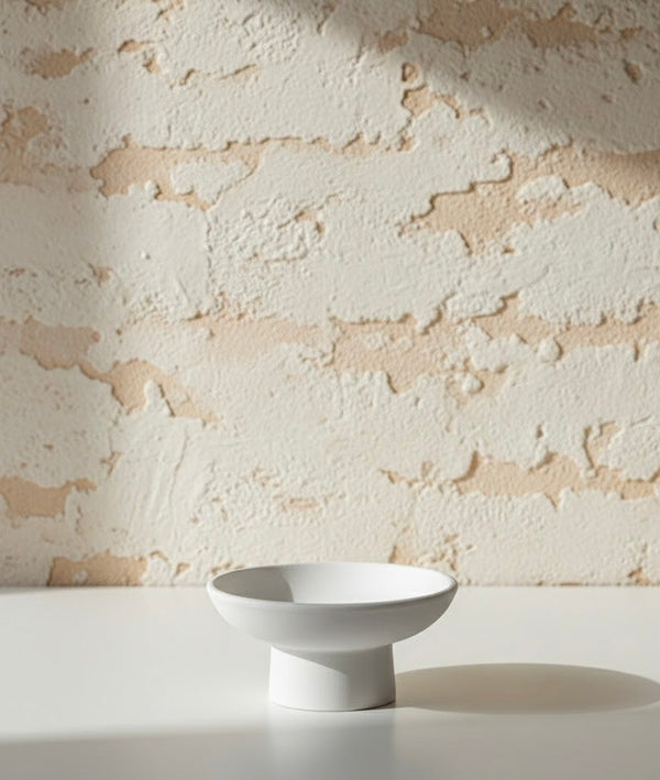 Matte White Footed Decorative Bowl