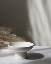 Matte White Footed Decorative Bowl