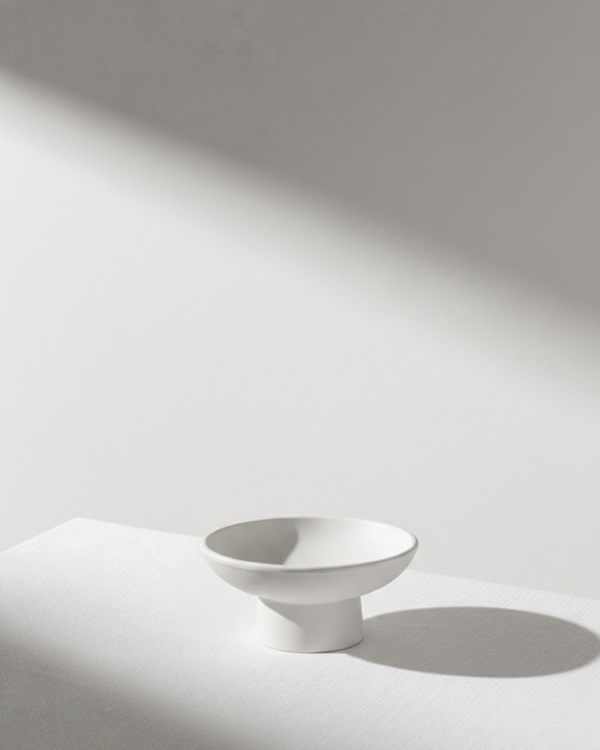Matte White Footed Decorative Bowl