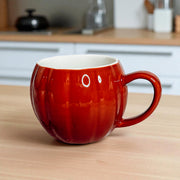 Pumpkin-Shaped Ceramic Coffee Mug