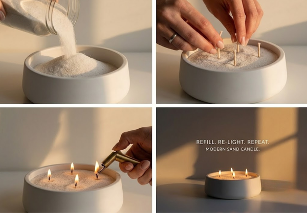 Gypsum Sand-Fill Candle Bowl