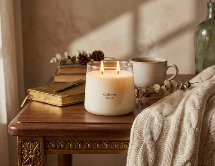 Cashmere Woods Glass Jar Candle, 2-Wick