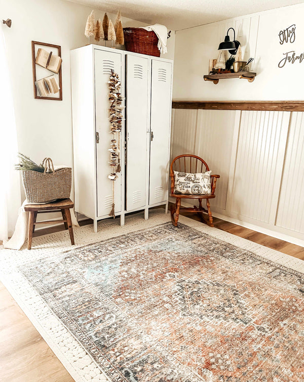 Medallion Print Washable Area Rug