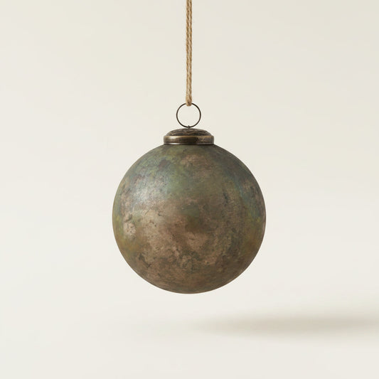 Textured Antique Glass Ball Ornament, 4 in