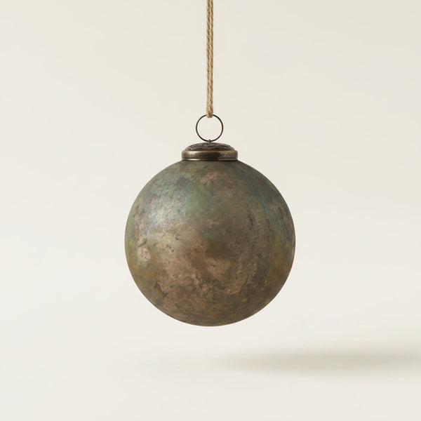 Textured Antique Glass Ball Ornament, 4 in
