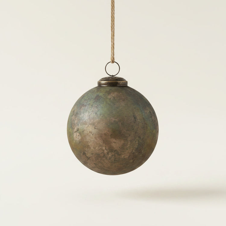 Textured Antique Glass Ball Ornament, 4 in