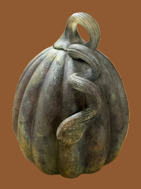 Glass Handmade Pumpkin with Curled Stem