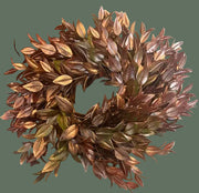 Golden Washed Copper & Gold Ruscus Wreath, 10 in