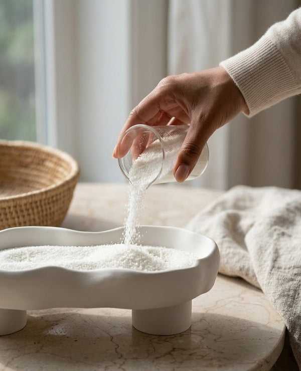 Scalloped Sand Wax Candle Tray