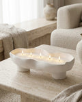 Scalloped Sand Wax Candle Tray