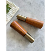 Acacia Wood Salt Pepper Grinder Set — styled in a complete room vignette