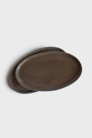 Grit-Glazed Stoneware Oval Platter
