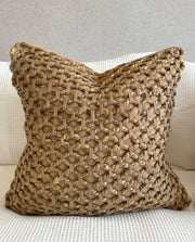 Close-up of material and construction detail — Braided Jute Woven Pillow Cover