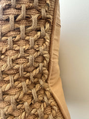 Braided Jute Woven Pillow Cover — scale reference and proportion detail