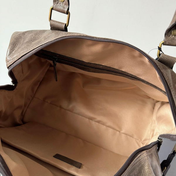 Full-Grain Leather Weekender Duffel Bag