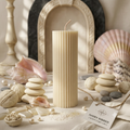 Ribbed Wax Pillar Candle