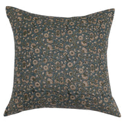Floral Vine Linen-Weave Pillow Cover