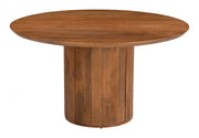 Close-up of material and construction detail — Reeded Mango Wood Round Dining Table