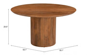 Reeded Mango Wood Round Dining Table — styled in a complete room vignette