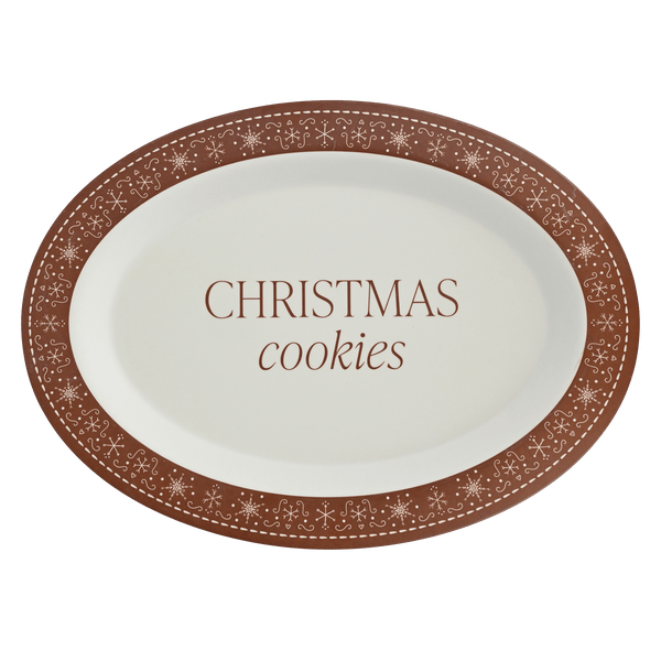 Gingerbread Oval Melamine Serving Tray
