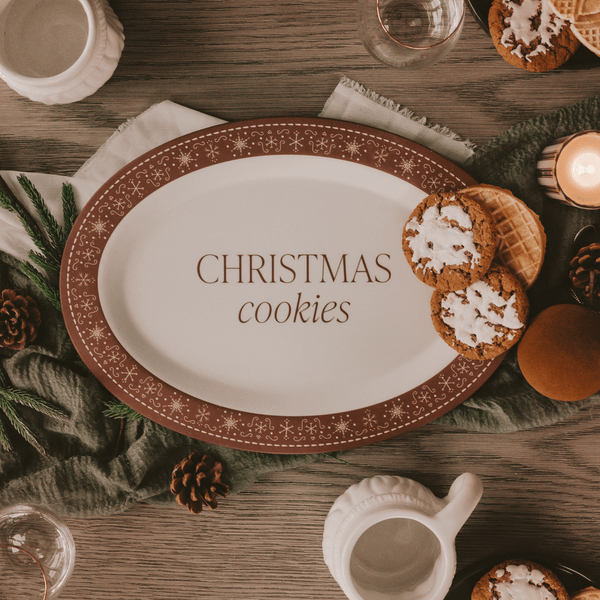 Gingerbread Oval Melamine Serving Tray