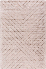 Taupe Handmade Viscose Linear Chevron Area Rug