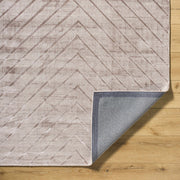 Taupe Handmade Viscose Linear Chevron Area Rug
